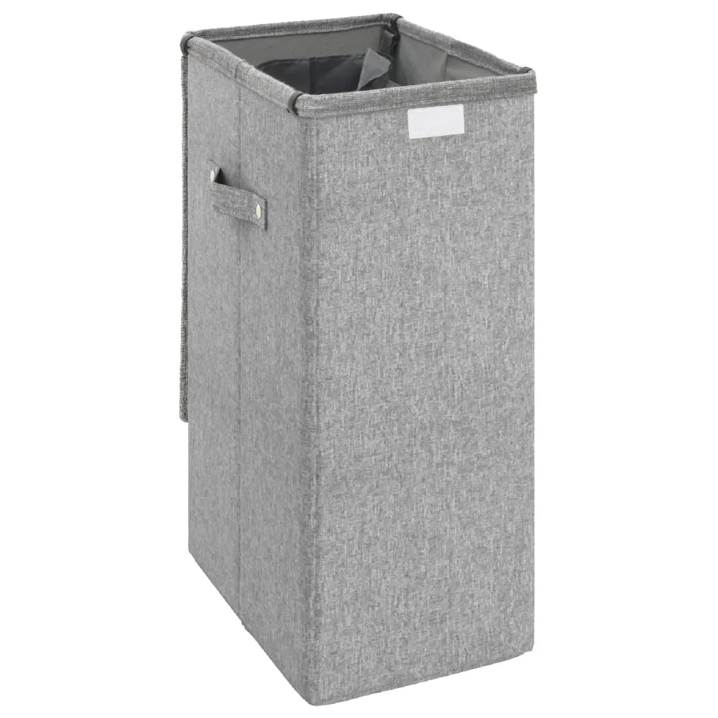 Cesto Biancheria Pieghevole Grigio 26x34,5x59,5 cm Lino Finto cod mxl 53632