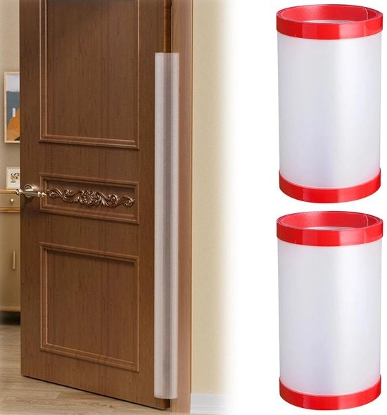 Sicurezza delle maniglie per porte: 2 pezzi sicurezza delle maniglie per porte per bambini, sicurezza delle maniglie per porte lato cardano, striscia di sicurezza delle maniglie per porte per classe dell'infanzia per prevenire ostacoli.