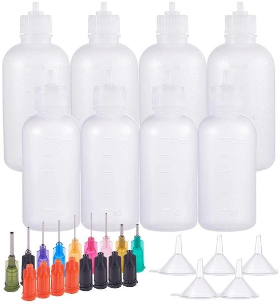 Set di applicatori flessibili 8 pz - Punta precisa - Flessi a compressione 50/100ml - Punti in acciaio inossidabile - Per colla/lacqua/fluidi - Materiale in plastica flessibile - Flessi a compressione