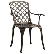 Sedie da Giardino 4 pz in Alluminio Pressofuso Bronzo 315571