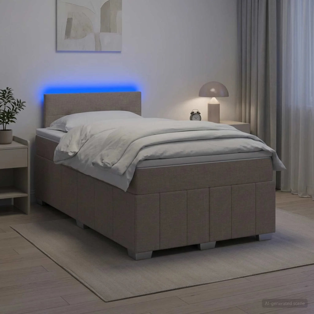Letto box spring con materasso Tortora 120 x 200 cm Tessuto 3452653