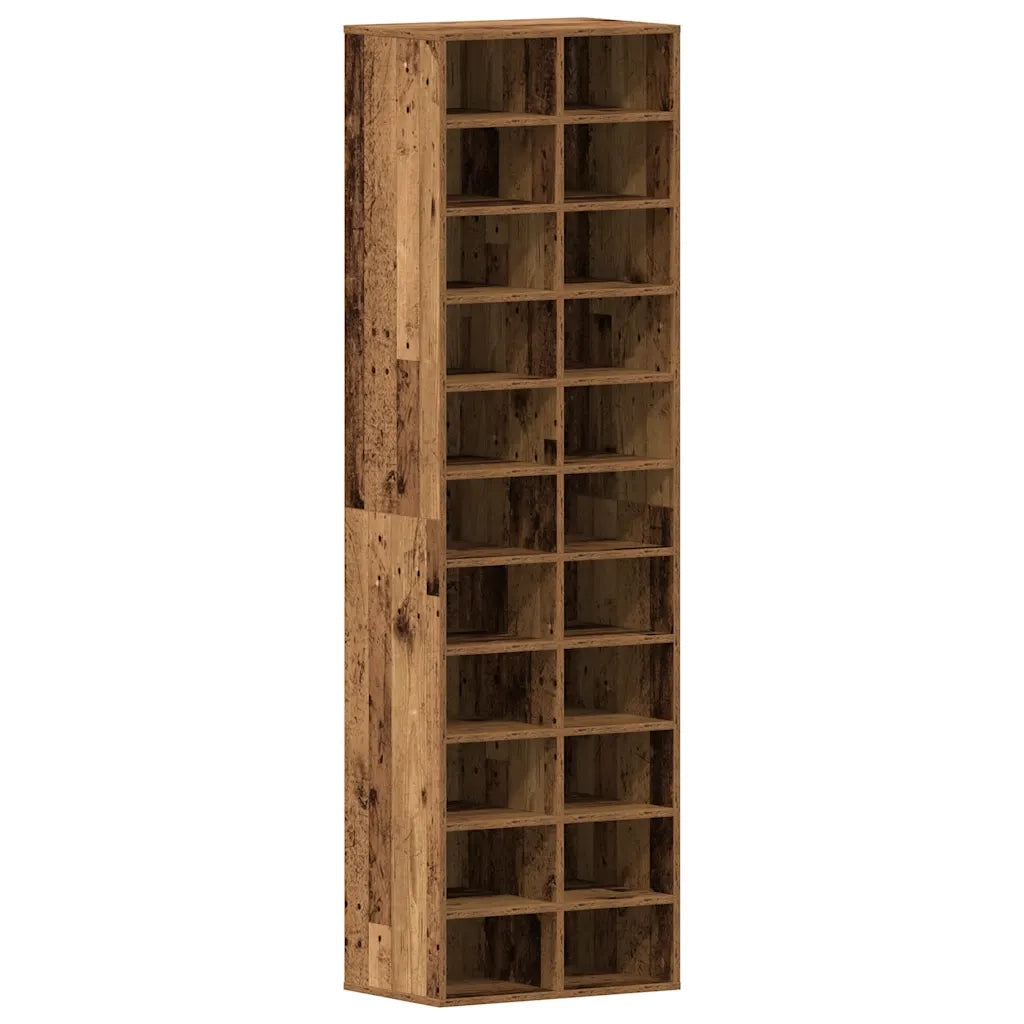 Scarpiera Legno Antico 54x34x183 cm in Legno Multistrato