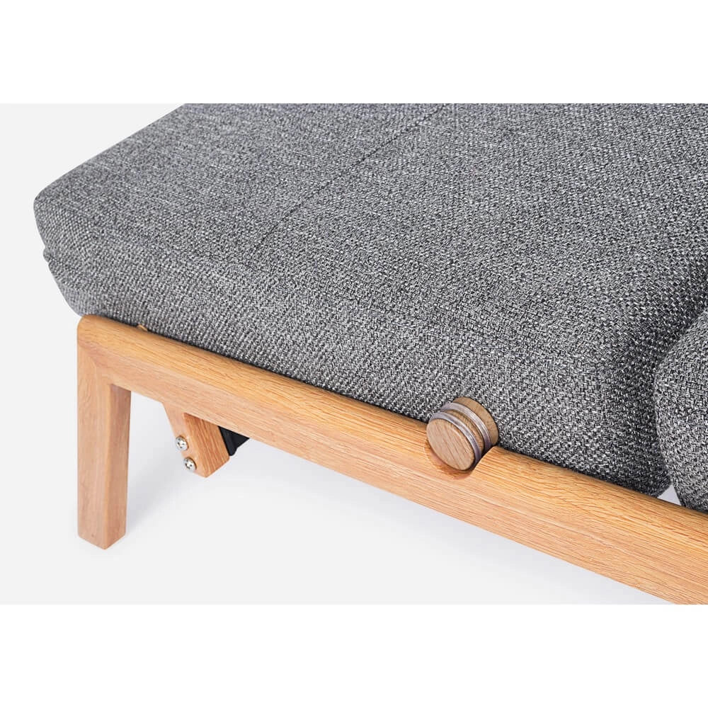 Poltrona Letto Singola in Tessuto con Gambe Effetto Legno - HARRISON