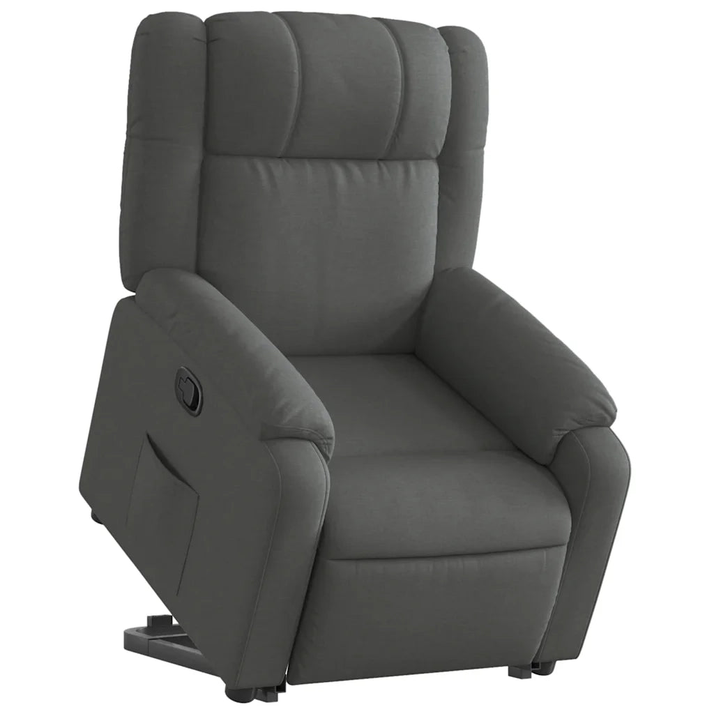 Poltrona | Sedia Relax Alzapersona Reclinabile Grigio Scuro in Tessuto