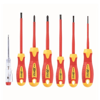 SET DI 7 CACCIAVITI DA ELETTRICISTA- 2,5 - 4 - 5,5 - 6,5 - PH1 PH2- RIBIM- pezzi 1