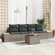Set di divani con cuscino con cuscino 5 pcs Grigio polyrattan 3346929