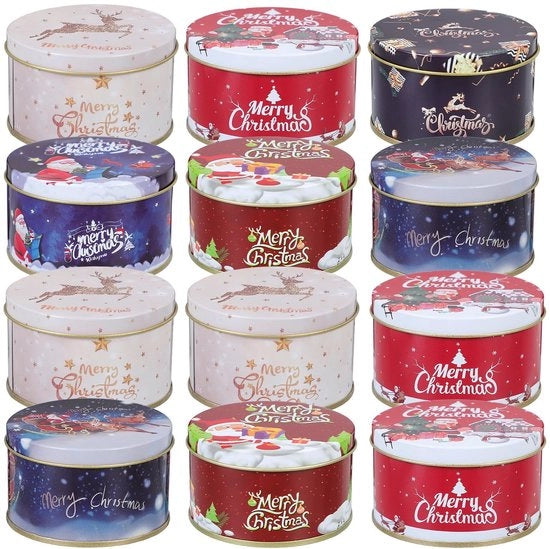 Dose di Cioccolatini Natale in Acciaio - 12 Pezzi - Contenitore di Caramelle - Cassetto di Regalo - Dose in Acciaio - 12 Stuks - Sicuro e affidabile
