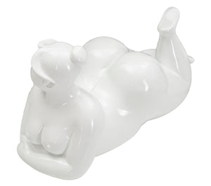 Statua Donnina Yoga Relax 32x16x16 cm in Poliresina Bianco