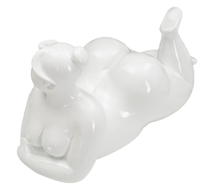 Statua Donnina Yoga Relax 32x16x16 cm in Poliresina Bianco