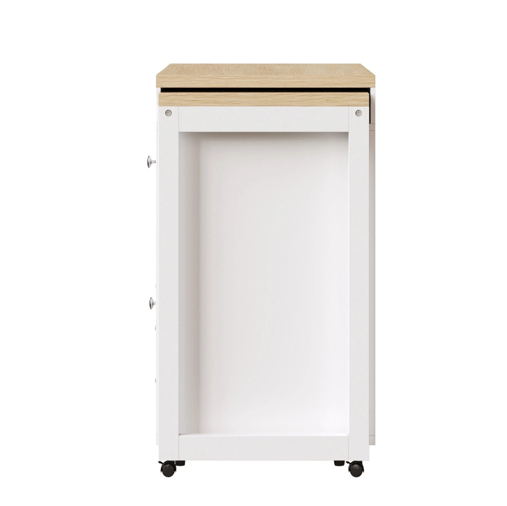TAVOLO BAR Allungabile 110-180x40x91 cm MDF Bianco con Ruote