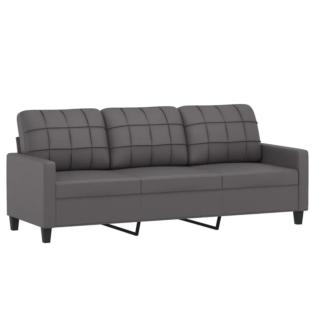 Set di Divani 4 pz con Cuscini Grigio in Similpelle 3201345