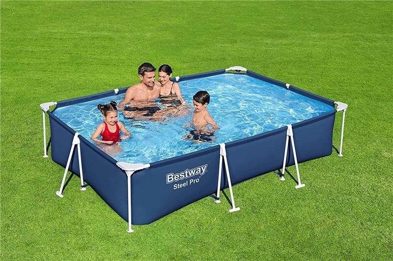 BESTWAY PISCINA FUORI TERRA STEEL PRO RETTANGOLARE 300 X 201 X 66 CM BLU