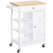 Carrello da Cucina con Cassetto e Armadietto ¨C zephmum ¨C Bianco 66x39.5x86.5cm