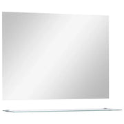 Specchio da Parete | Specchio decorativo con Mensola 80x60 cm in Vetro Temperato