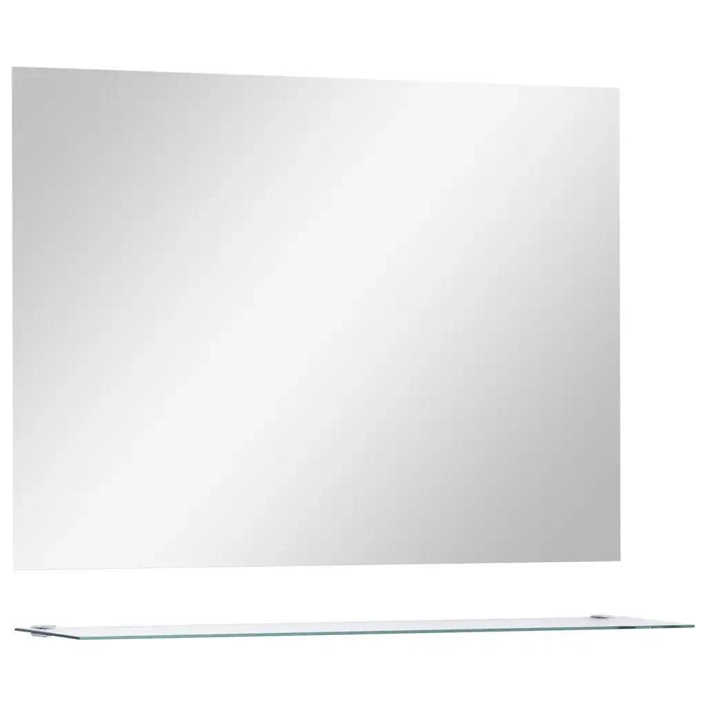 Specchio da Parete | Specchio decorativo con Mensola 80x60 cm in Vetro Temperato