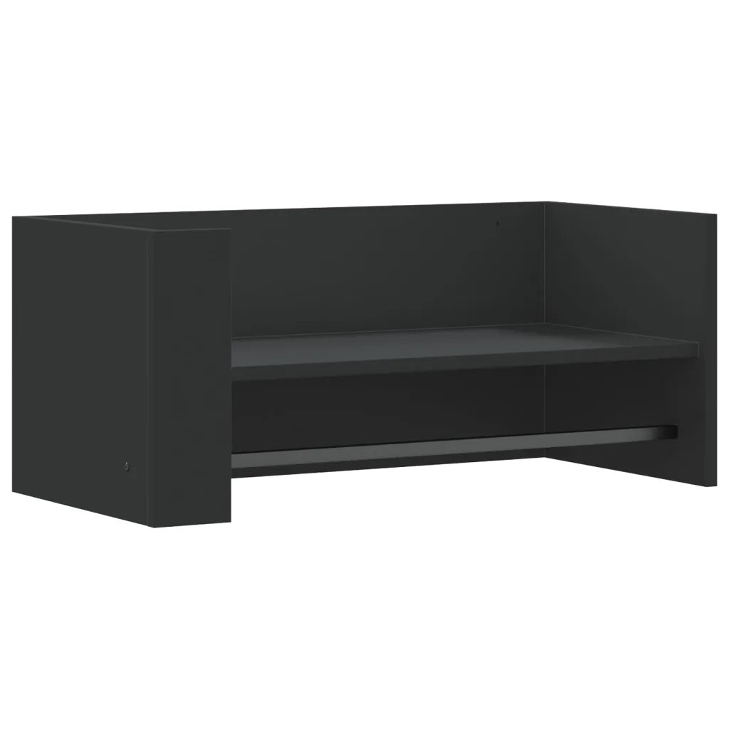 Scaffale a parete | Ripiano a parete | Mensola a parete Nero 70,5x35x30,5 cm in Legno Multistrato