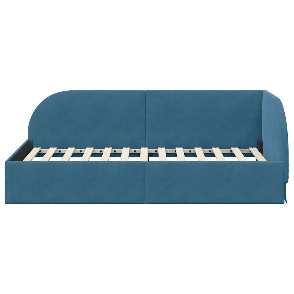 Cornice del letto ad angolo Blu 90 cm x 190 cm Velluto 42016635