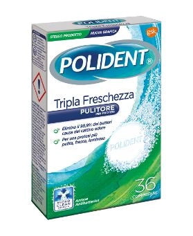 POLIDENT TABS PULITORE PER PROTESI TRIPLA FRESCHEZZA 36 CAPSULE EFFERVESCENTI