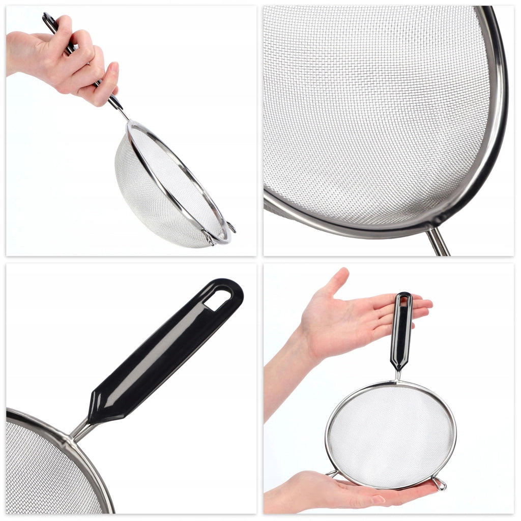 Colino da cucina KADAX con manico in acciaio per setacciare la farina, 16 cm di diametro