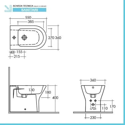 Sanitari filo muro Feeling rimfree in bianco matt con copriwc softclose