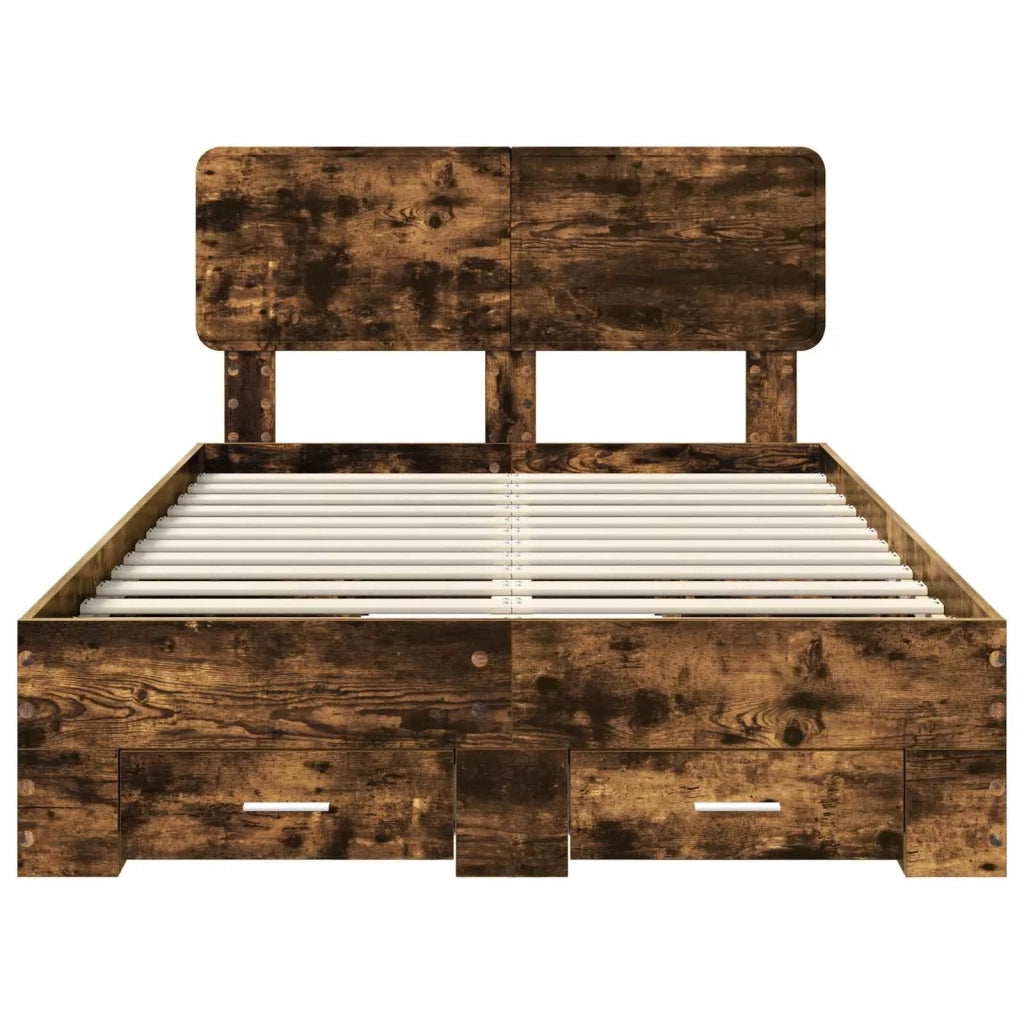 Struttura del letto Rovere fumé 120 x 190 cm Legno multistrato