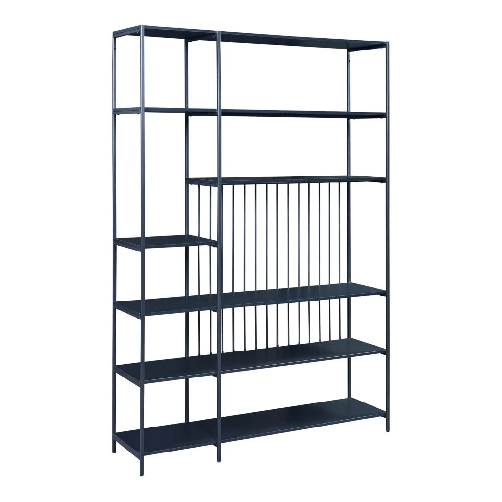 Scaffale da Terra Rælingen Libreria con Ripiani Aperti 180x120x33 cm Nero [en.casa]