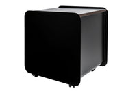 Porta Pellet con Coperchio Effetto Legno 40x49x50 cm in Ferro Verniciato Grigio Martellato e Marrone