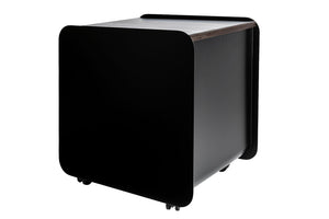 Porta Pellet con Coperchio Effetto Legno 40x49x50 cm in Ferro Verniciato Grigio Martellato e Marrone