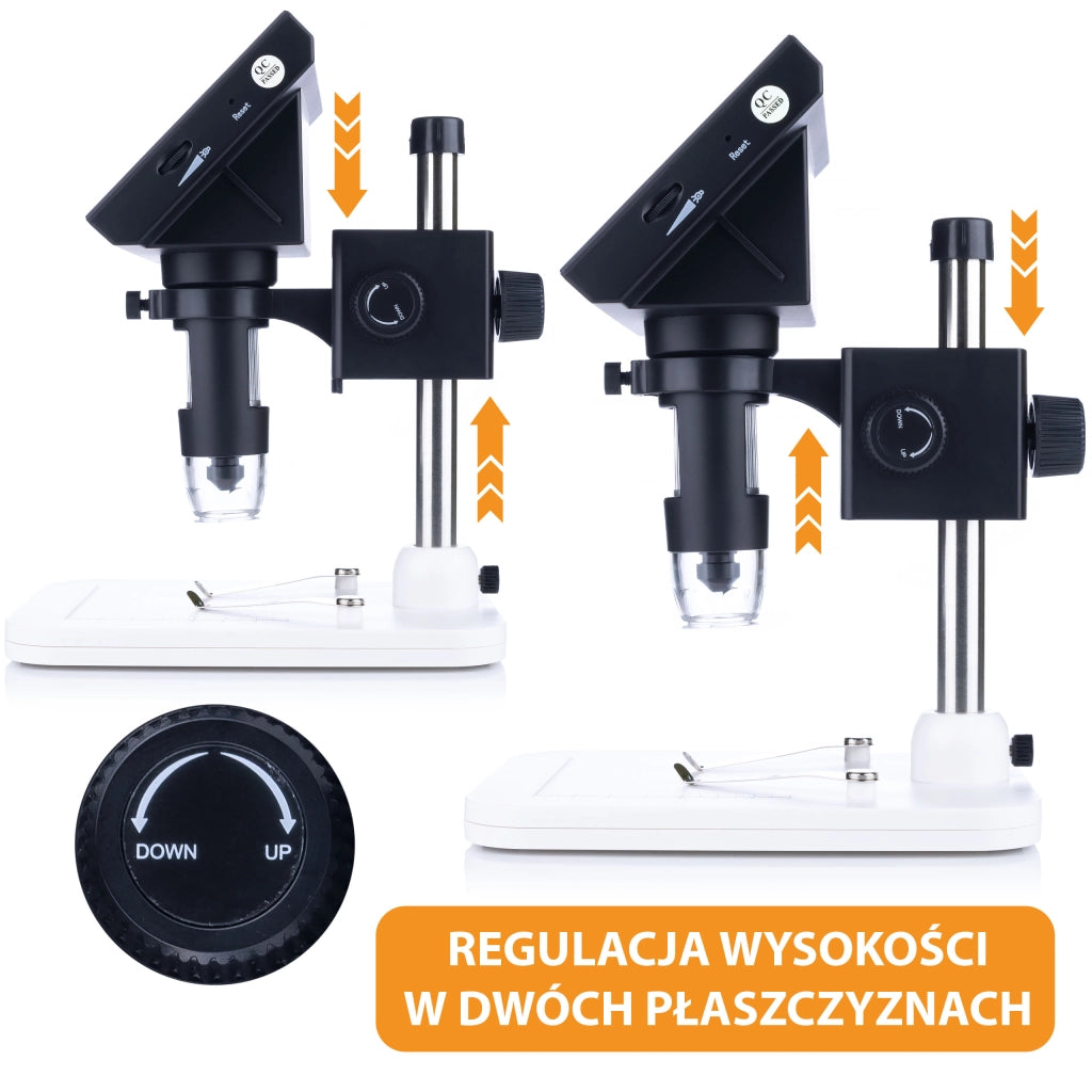 Mikroscopio Digitale con Schermo 4,3" DM3-Z01B049 – Ingrandimento 50X-1000X | 8 LED Regolabili, Connessione PC