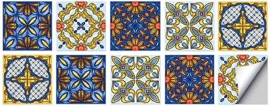 Set di 10 adesivi per parete in PVC autoadesivi 20 x 20 cm decorazione per parete adesivi per casa, adesivi per bagno impermeabili, adesivi per cucina resistenti all'olio, idonei per soggiorno, cucina, bagno, decorazione