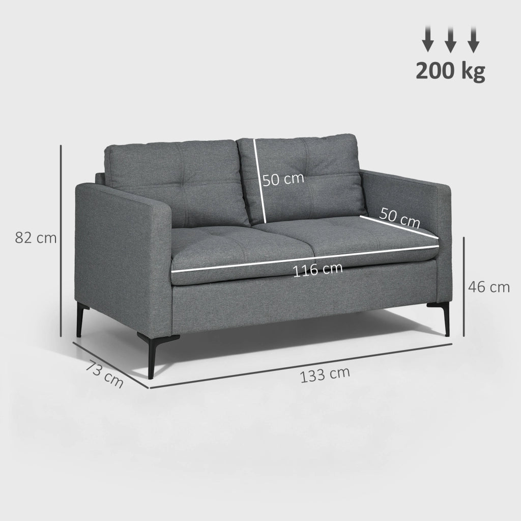 Divano 2 posti contemporaneo ¨C zephmum ¨C tessuto grigio scuro pi¨¨tement in metallo nero