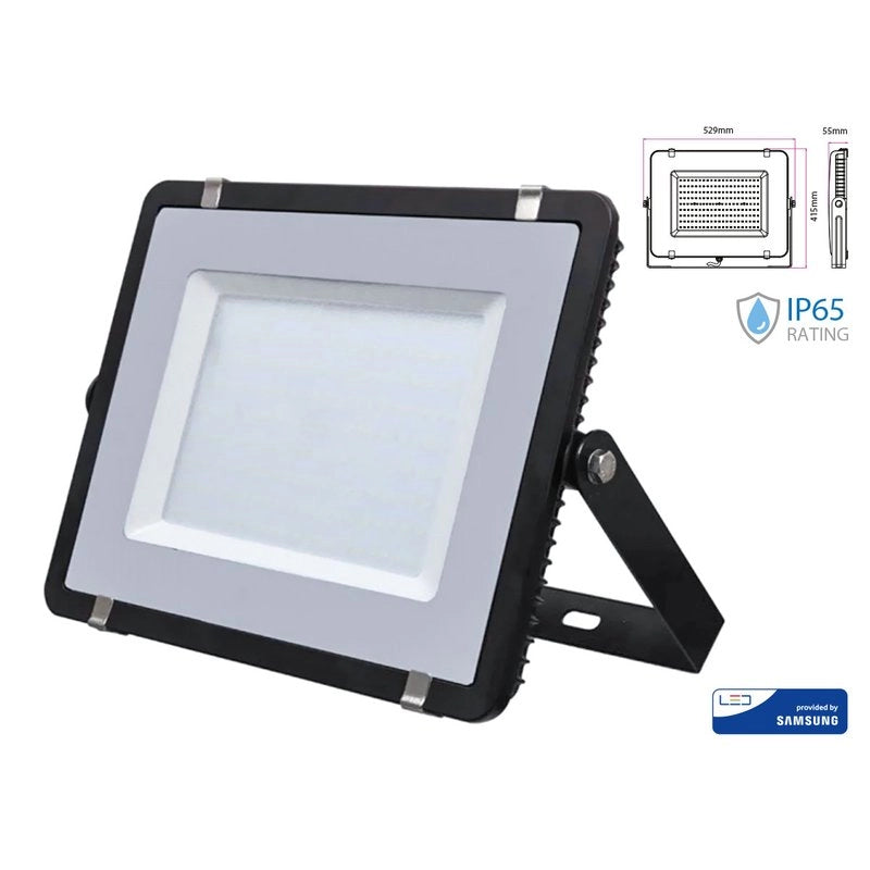 Faro Led Flood Light 300W IP65 Bianco Neutro Super Slim 55mm Carcassa Nera Samsung Garanzia 5 Anni SKU-10031