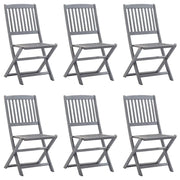 Sedie da Giardino Pieghevoli 6 pz in Legno Massello d'Acacia cod mxl 39268
