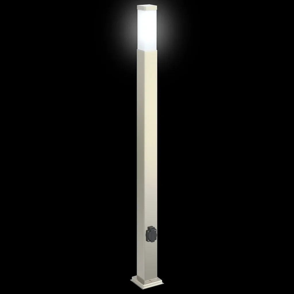 Lampada a paletto con presa elettrica 110 cm Acciaio Inox IP44 4006063