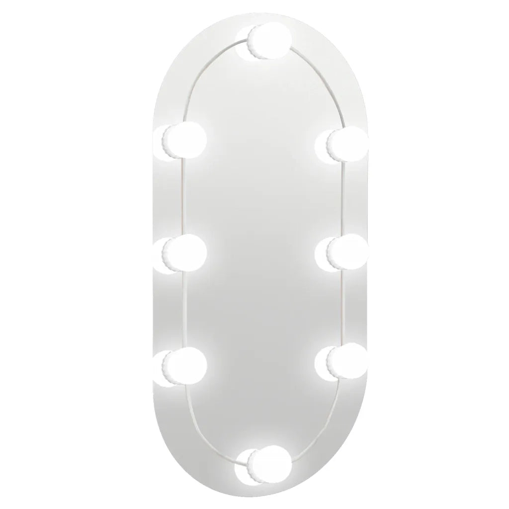 Specchio con Luci LED-Specchio decorativo 60x30 cm Ovale in Vetro