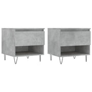 2 pz Tavolini salotto | Tavolino da caff¨¨ | Tavolino da Soggiorno Grigio Cemento 50x46x50 Legno Multistrato