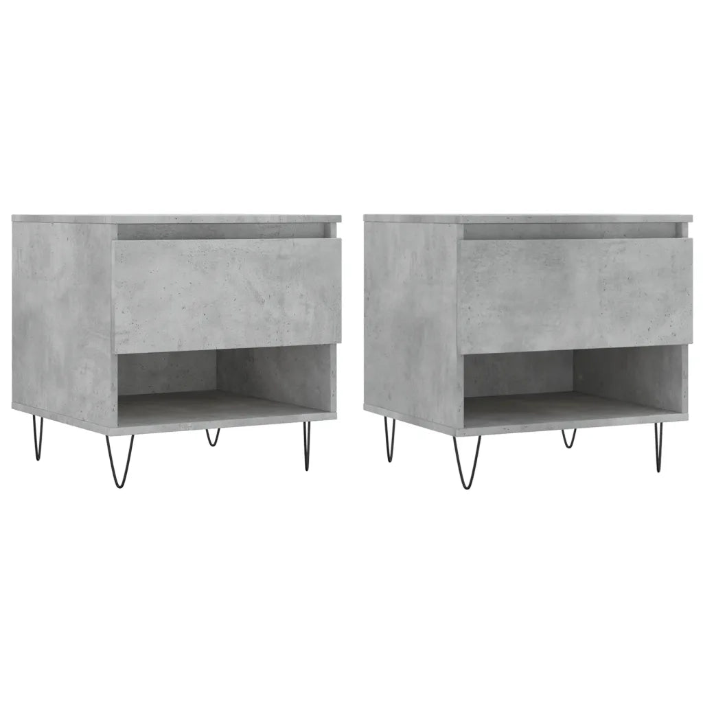 2 pz Tavolini salotto | Tavolino da caff¨¨ | Tavolino da Soggiorno Grigio Cemento 50x46x50 Legno Multistrato