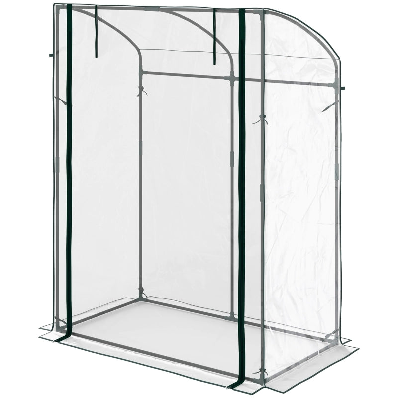 Serra da giardino 128 x 70 cm con porta arrotolabile, struttura in acciaio e copertura trasparente