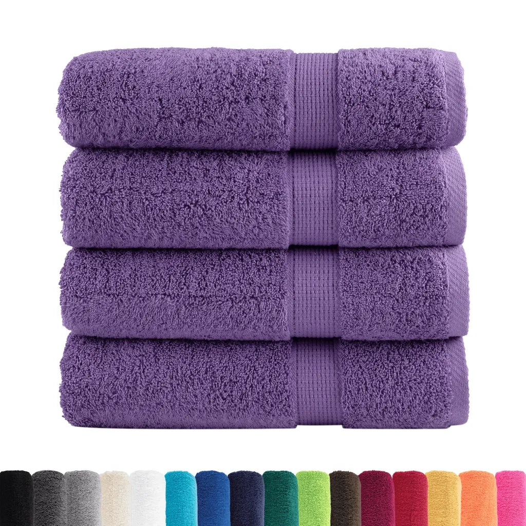 Asciugamani Premium SOLUND 4 pz Viola 50x100 cm 600 g/m² 137354
