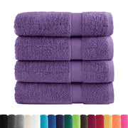 Asciugamani Premium SOLUND 4 pz Viola 50x100 cm 600 g/m² 137354
