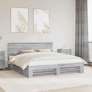 Struttura del letto con testiera Grigio Sonoma 180 x 200 cm