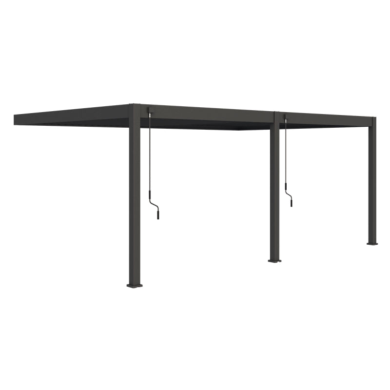 Pergola bioclimatica Ombréa addossata VS 4x6M Antracite + 2 tende