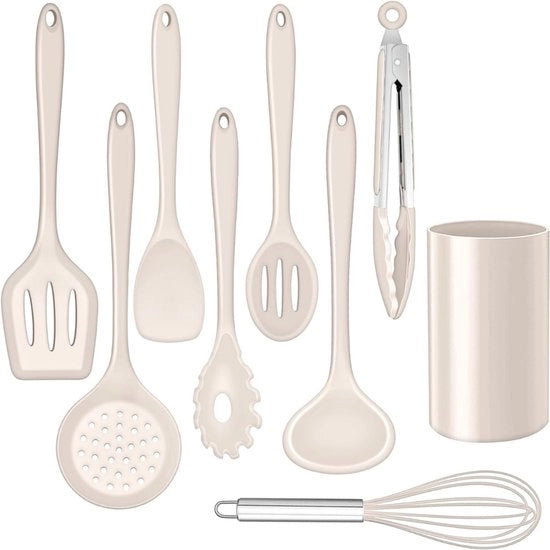 Set di accessori da cucina in silicone - Set di accessori da cucina - Senza BPA - Appendibile - Set di accessori da cucina con supporto - Qualità robusta - Resistenze al calore - In silicone - Accessori da cucina