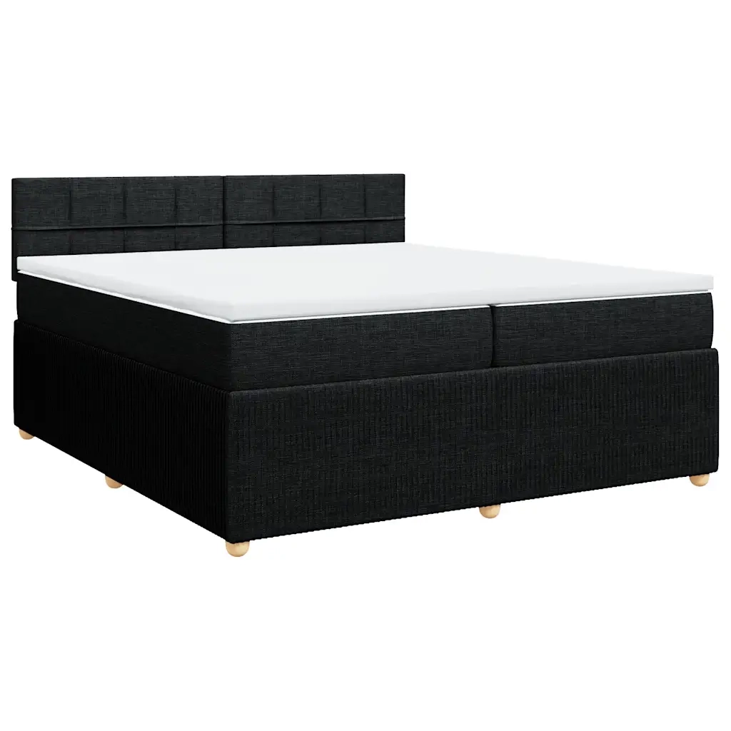 Giroletto a Molle con Materasso Nero 200x200 cm in Tessuto 3287565