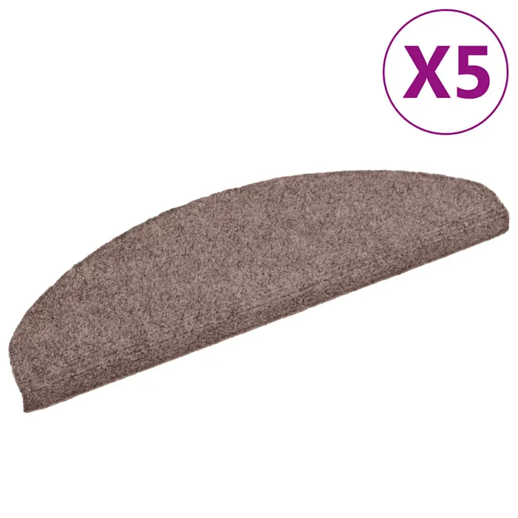 Tappetini per scale autoadesivi 5 pz | Gradini per Scale 65x21x4 cm Marrone Chiaro semicircolari grandi