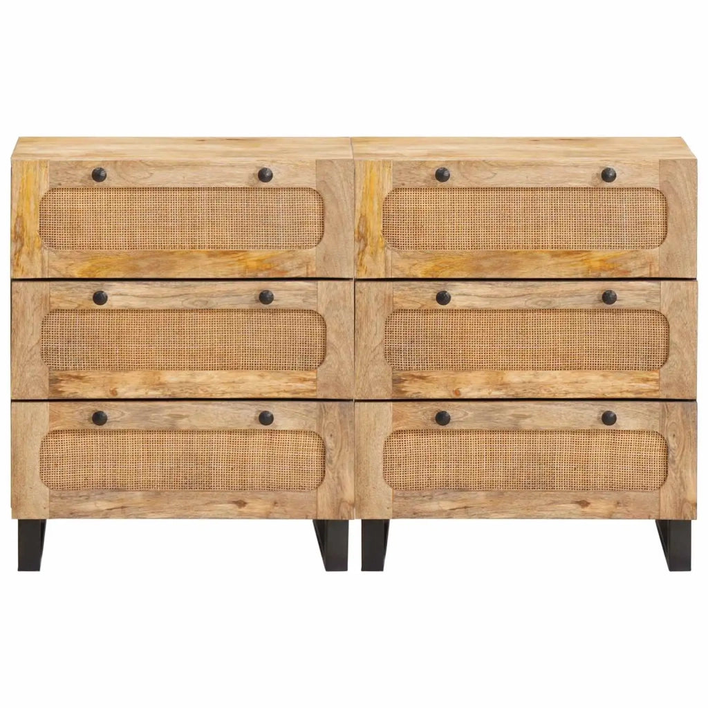 Credenza 2 pcs Marrone 60 x 33 x 75 cm Legno di mango massello 3310058