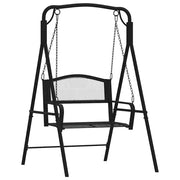 Panca da Giardino | Dondolo 124 cm in Acciaio Nero