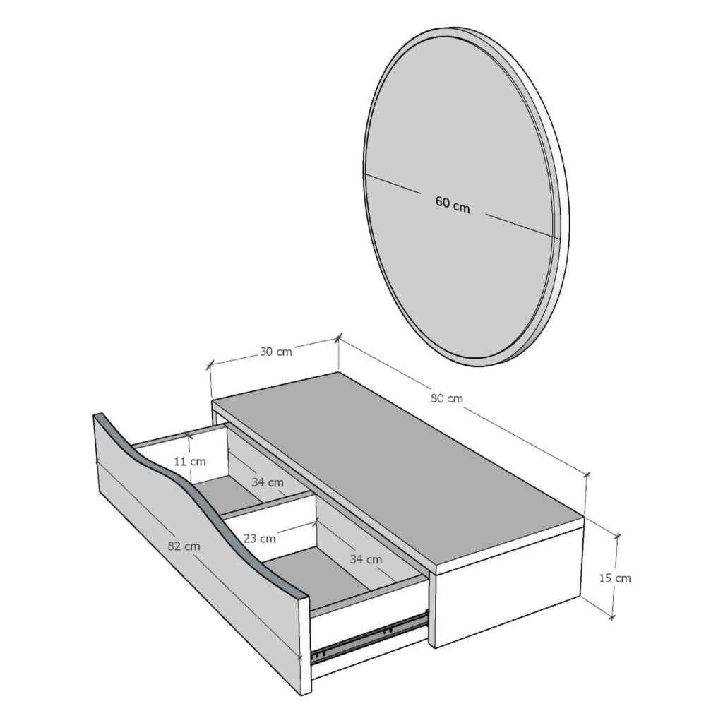 Cremano, Mobile da Ingresso Specchio Incluso, 82x30x15h cm Marrone Rovere