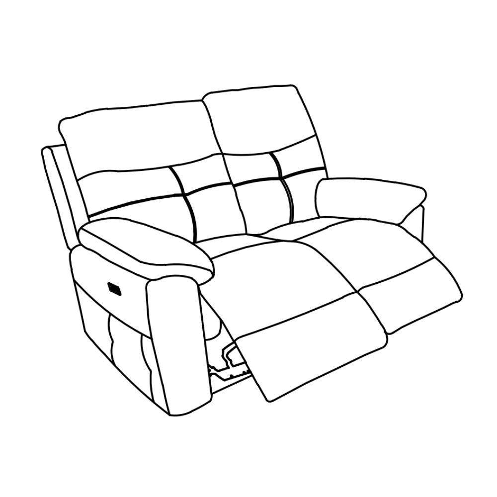 Divano Kayde 2 posti recliner elettrico in tessuto beige – Comfort e relax totale