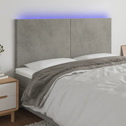 Testiera a LED-Testata con LED Grigio Chiaro 180x5x118/128 cm in Velluto 393197